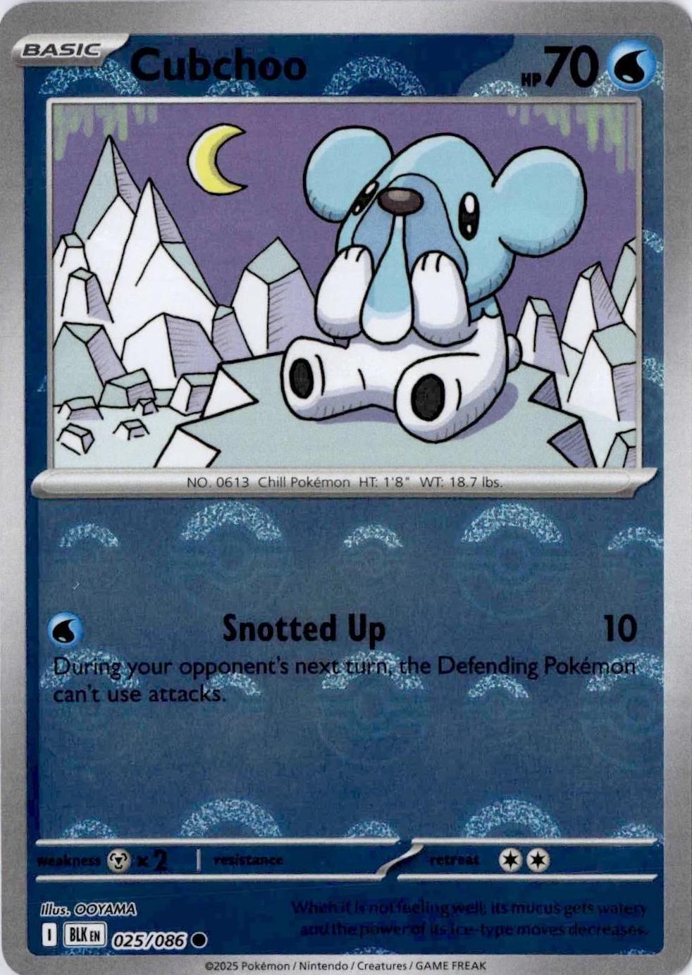 Black Bolt Cubchoo [Poke-Ball] Pokémon card